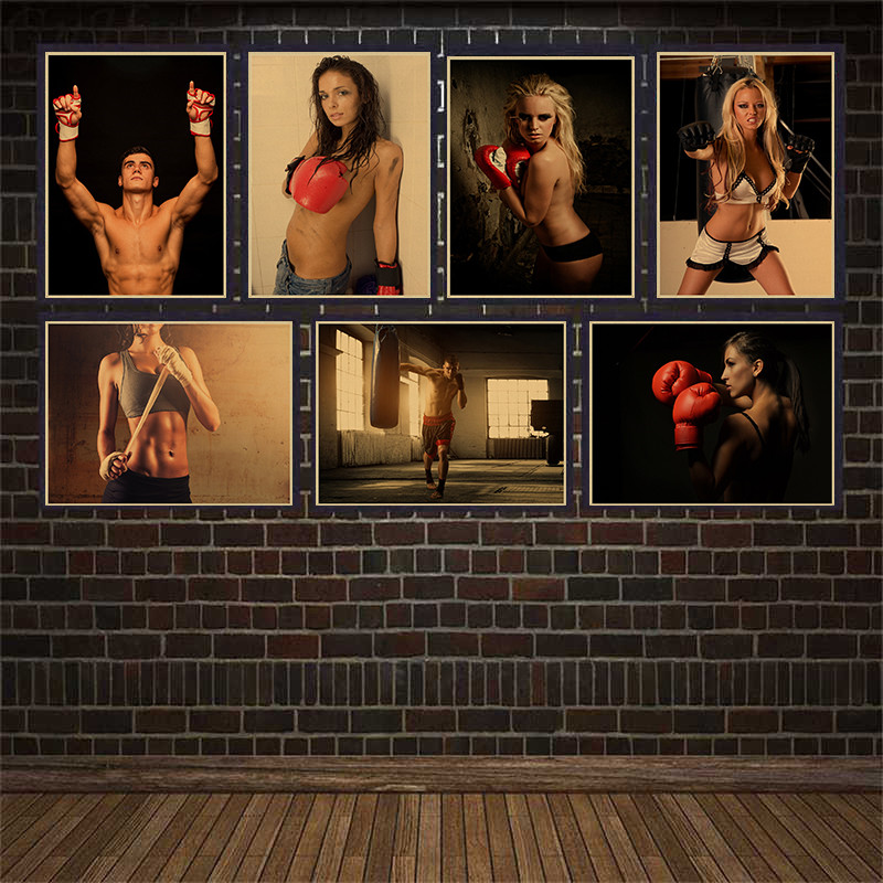 Home Gym Wallpaper - Poster lukisan kertas Kraft stiker dinding