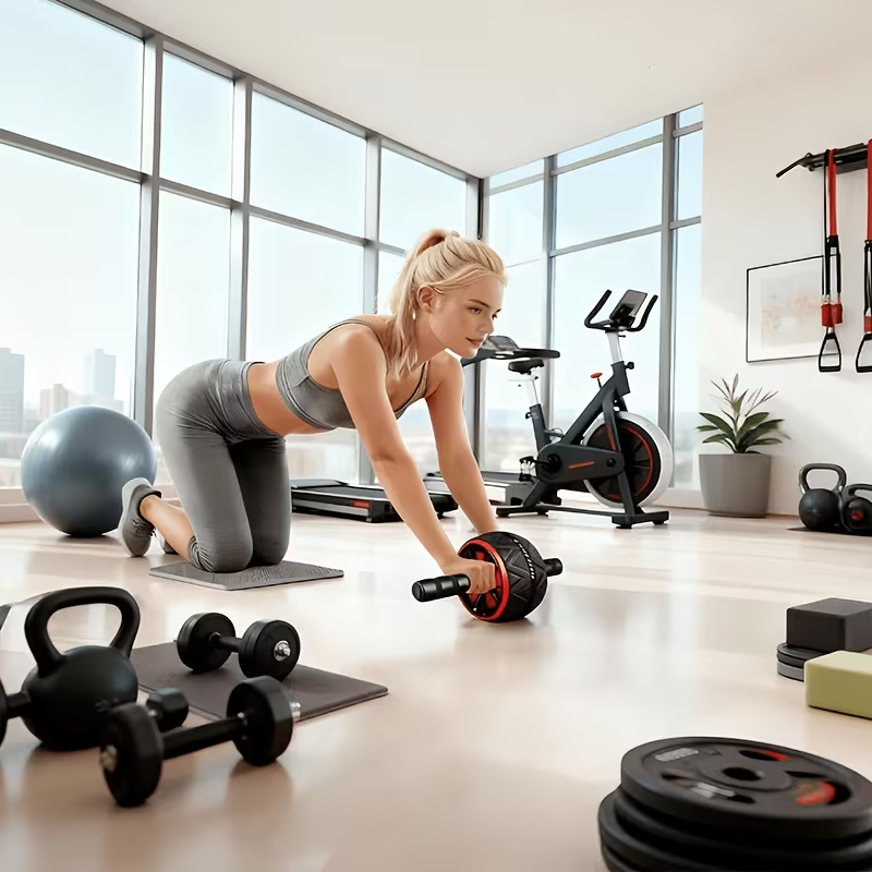 Roda Ab Roller dan Matras Lutu - Home Gym Floor ulasan dan harga