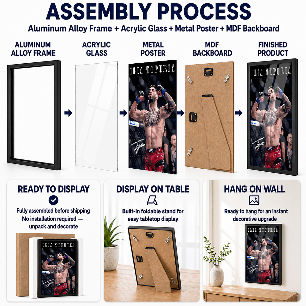 Ilia Topuria Poster Logam Berb - Home Gym Mma ulasan dan harga