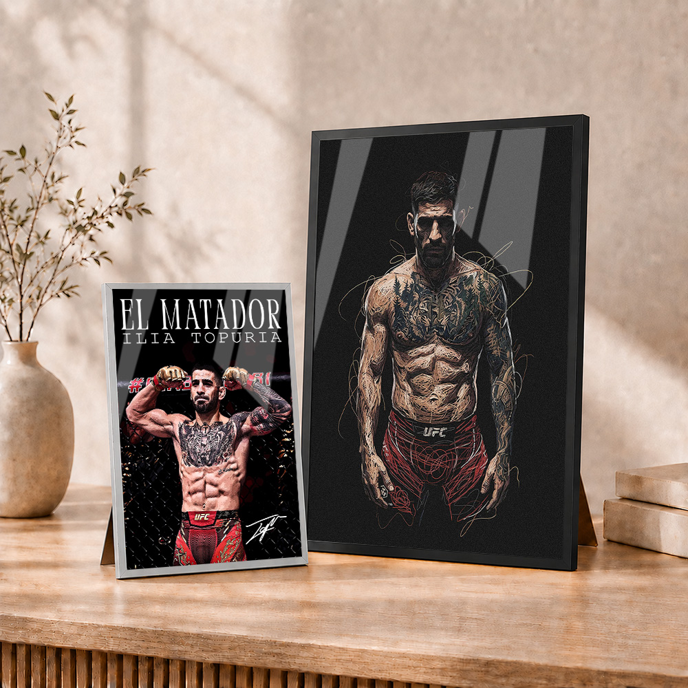 Ilia Topuria Poster Logam Berb - Home Gym Mma ulasan dan harga