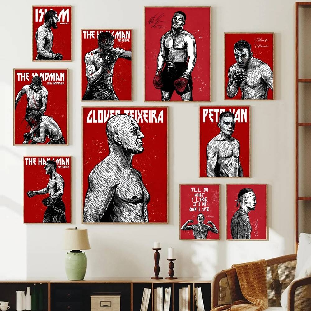 Poster Kertas Atlet Petarung B - Home Gym Wallpaper ulasan dan harga