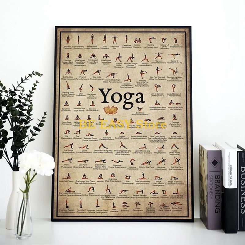 E28F Retro Vintage Yoga Seni A - Home Gym Wallpaper ulasan dan harga