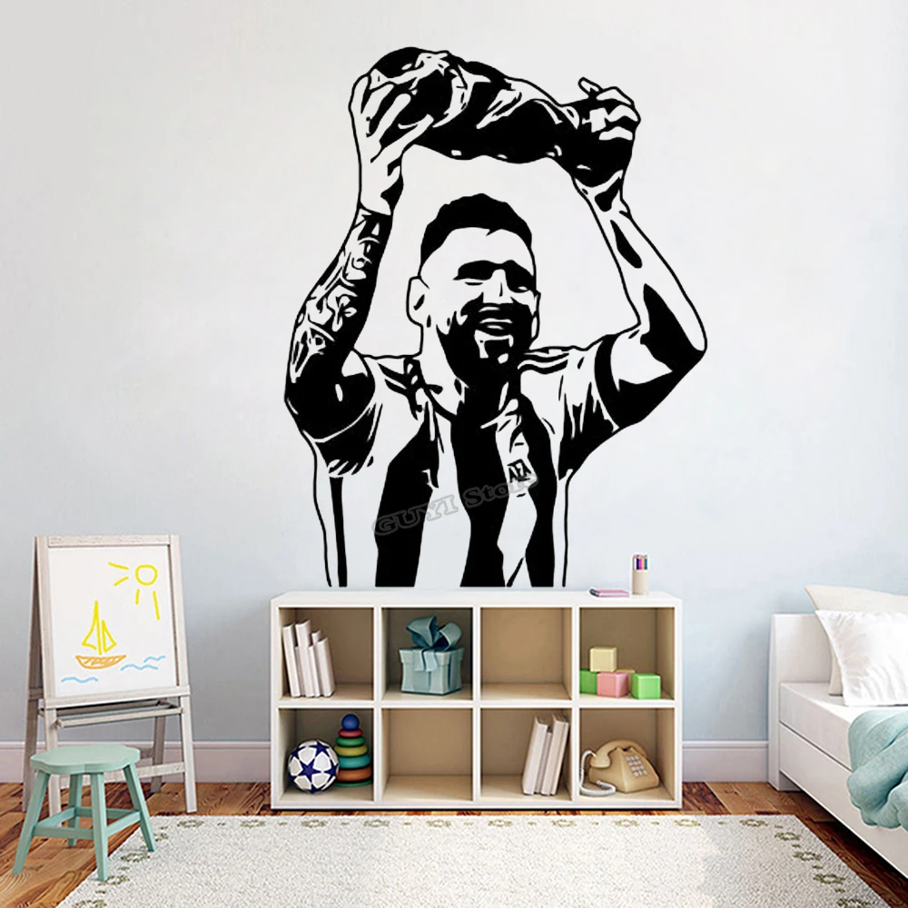 Messi stiker dinding stiker vi - Home Gym Wallpaper ulasan dan harga