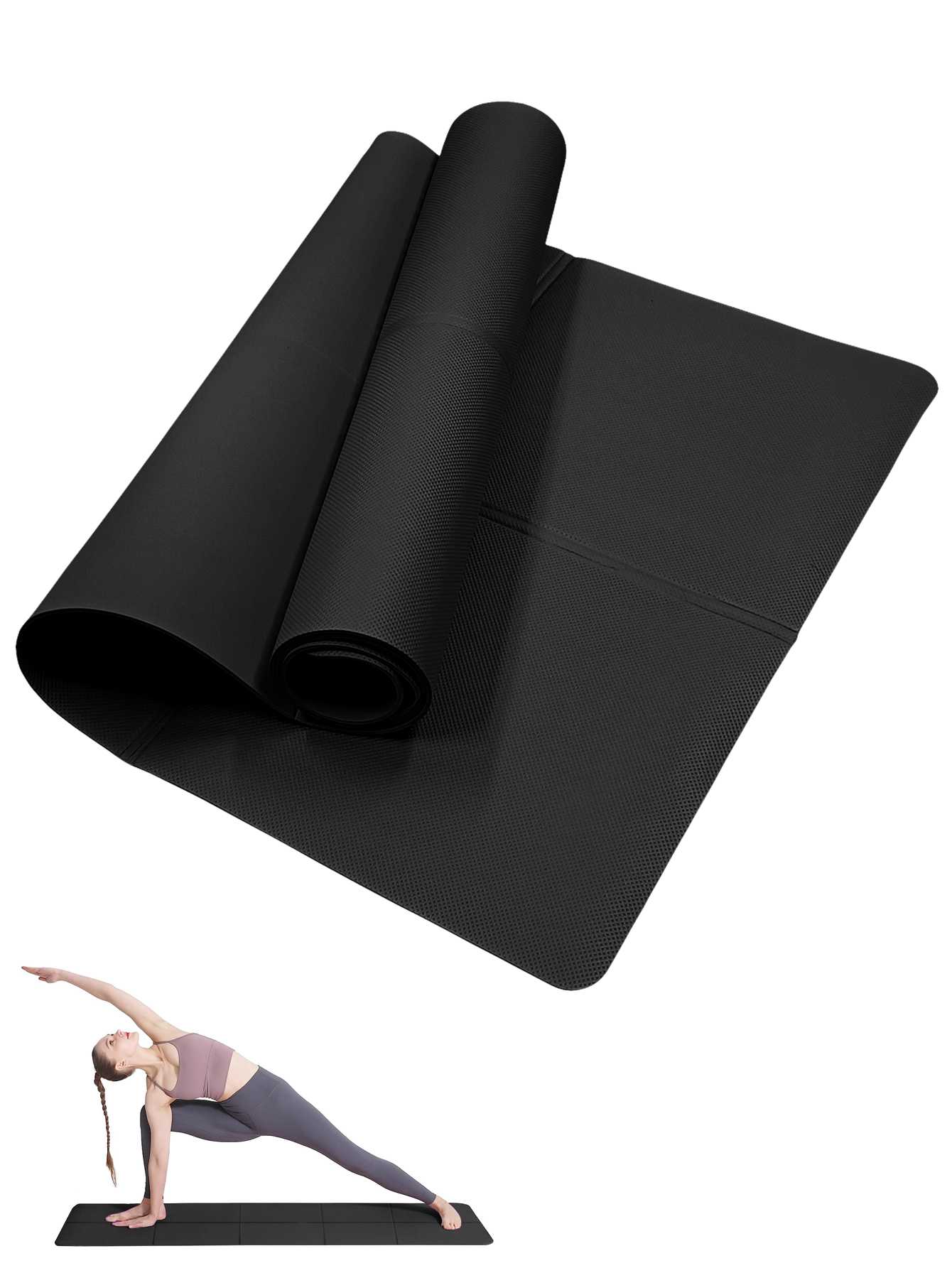 Matras Yoga Lipat Hitam Ramah  - Home Gym Floor ulasan dan harga