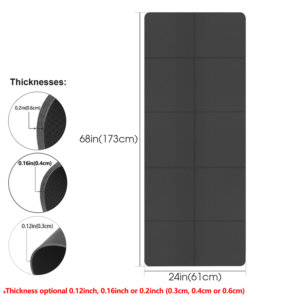 Matras Yoga Lipat Hitam Ramah  - Home Gym Floor ulasan dan harga