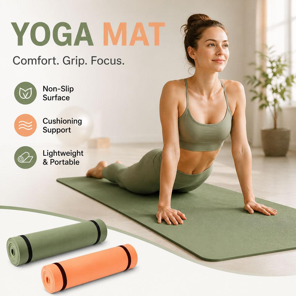 Matras Yoga Tebal Anti-selip M - Home Gym Floor ulasan dan harga