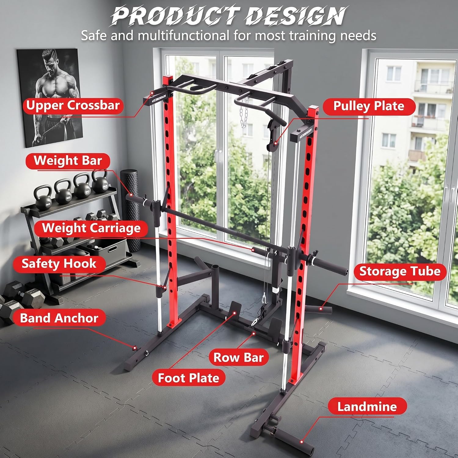 Rak Smith Machine All-in-One d - Home Gym With Smith Machine ulasan dan harga