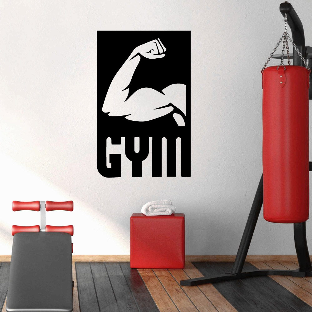 Stiker dinding Pvc kebugaran w - Home Gym Wallpaper ulasan dan harga