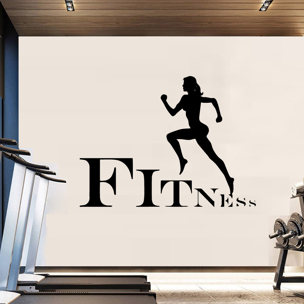 Stiker dinding Pvc kebugaran w - Home Gym Wallpaper ulasan dan harga