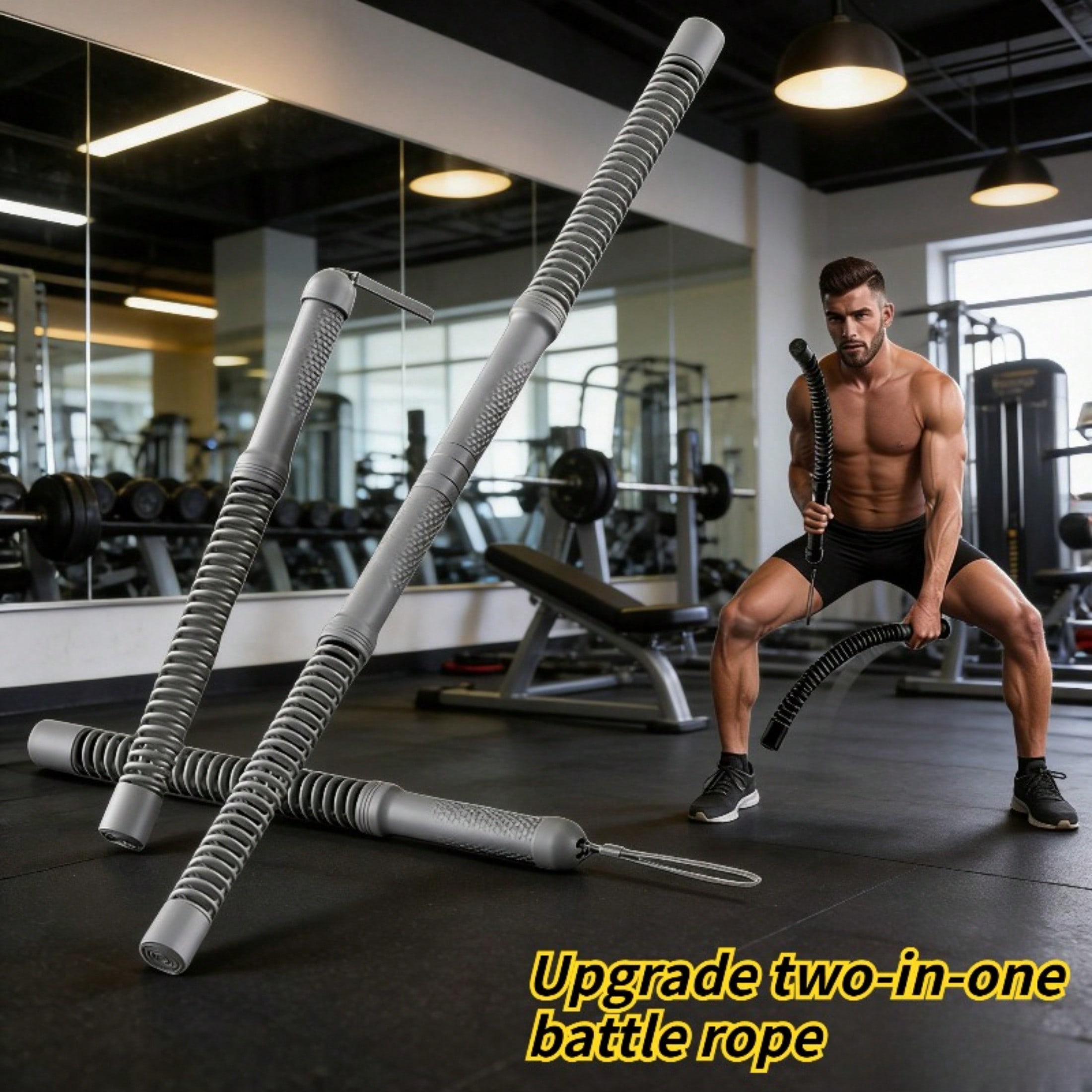 2-in-1 Cordless Battle Rope Po - Home Gym Resistance ulasan dan harga