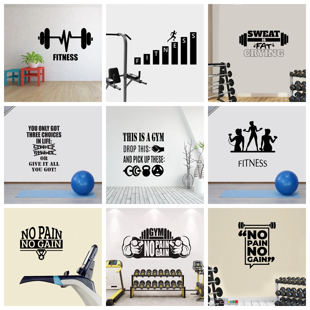 Stiker dinding budaya GYM, 1 b - Home Gym Wallpaper ulasan dan harga